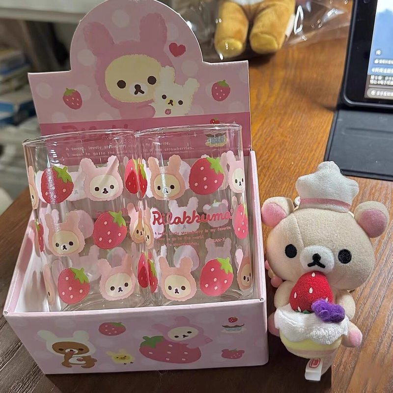 Espresso Shot Glass - Rilakkuma Glass Cup Cute Cartoon Strawberry