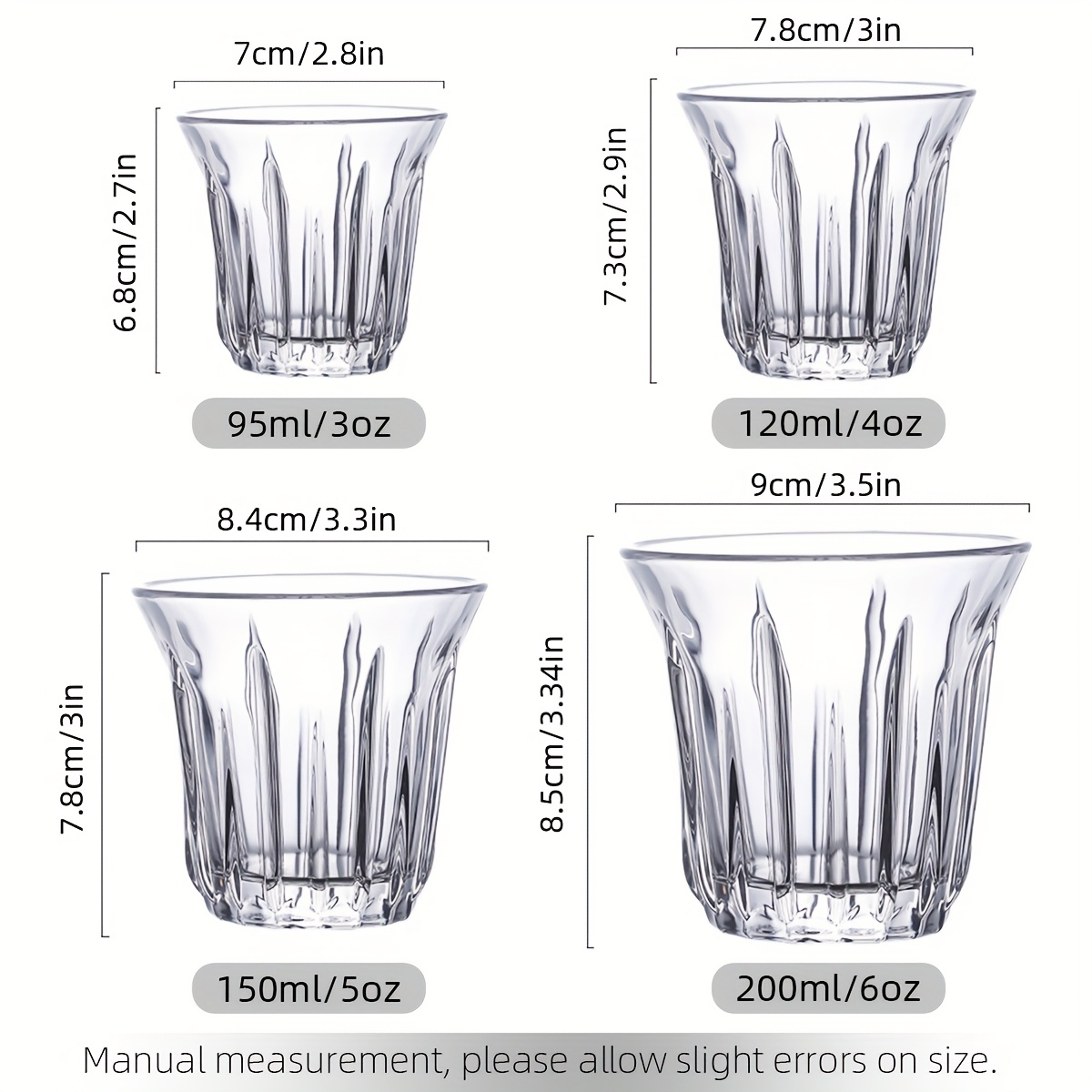 2 Pack Espresso Cups, Clear Gl - огляд і ціна Espresso Shot Glass