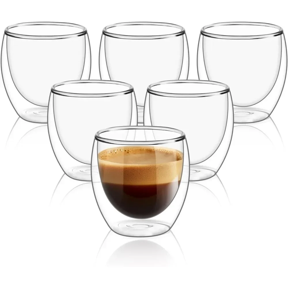 6 pcs Clear Double Wall Glass  - огляд і ціна Espresso Shot Glass