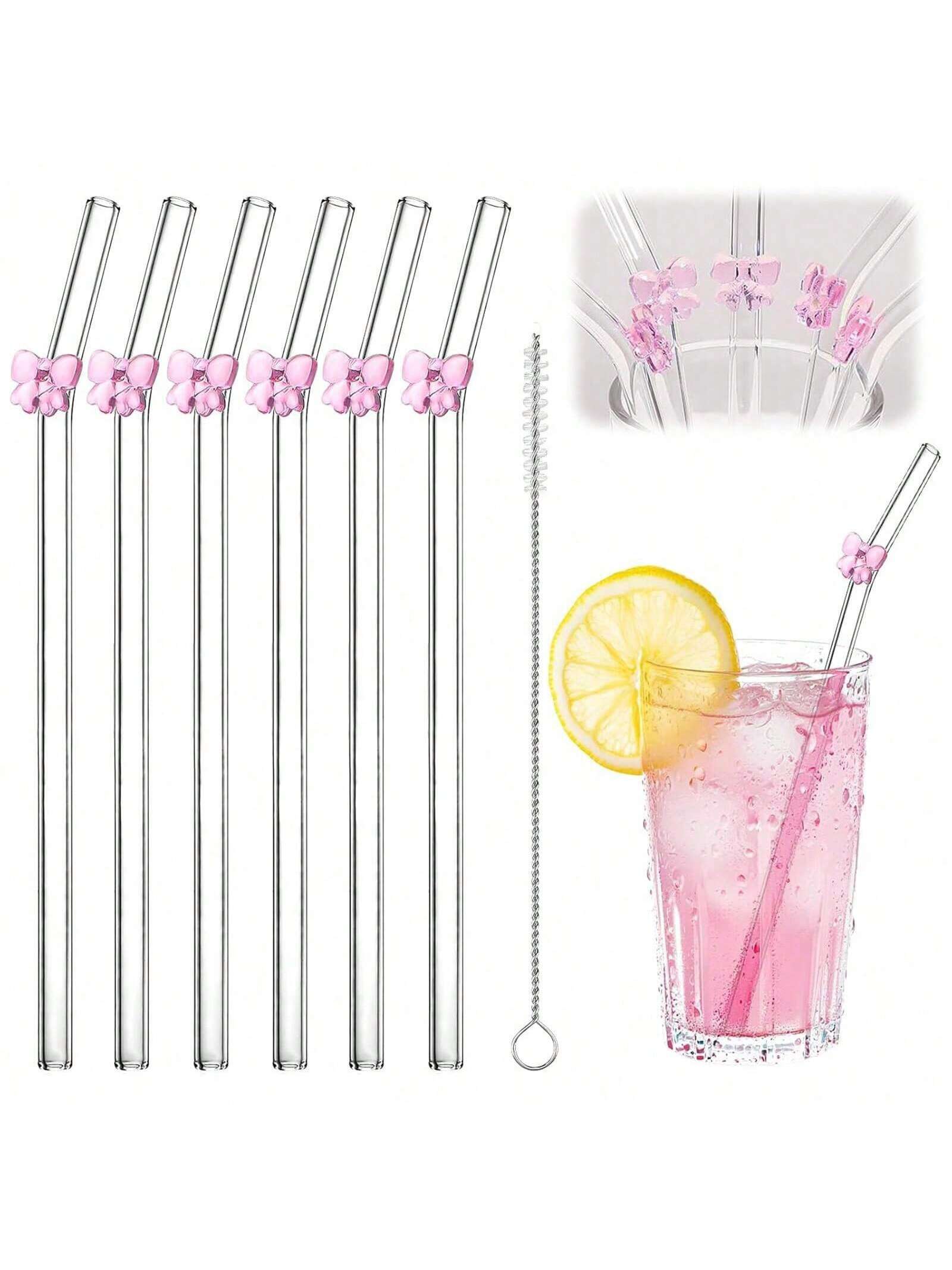 7PCS Reusable bow Glass Straws - огляд і ціна Espresso Shot Glass