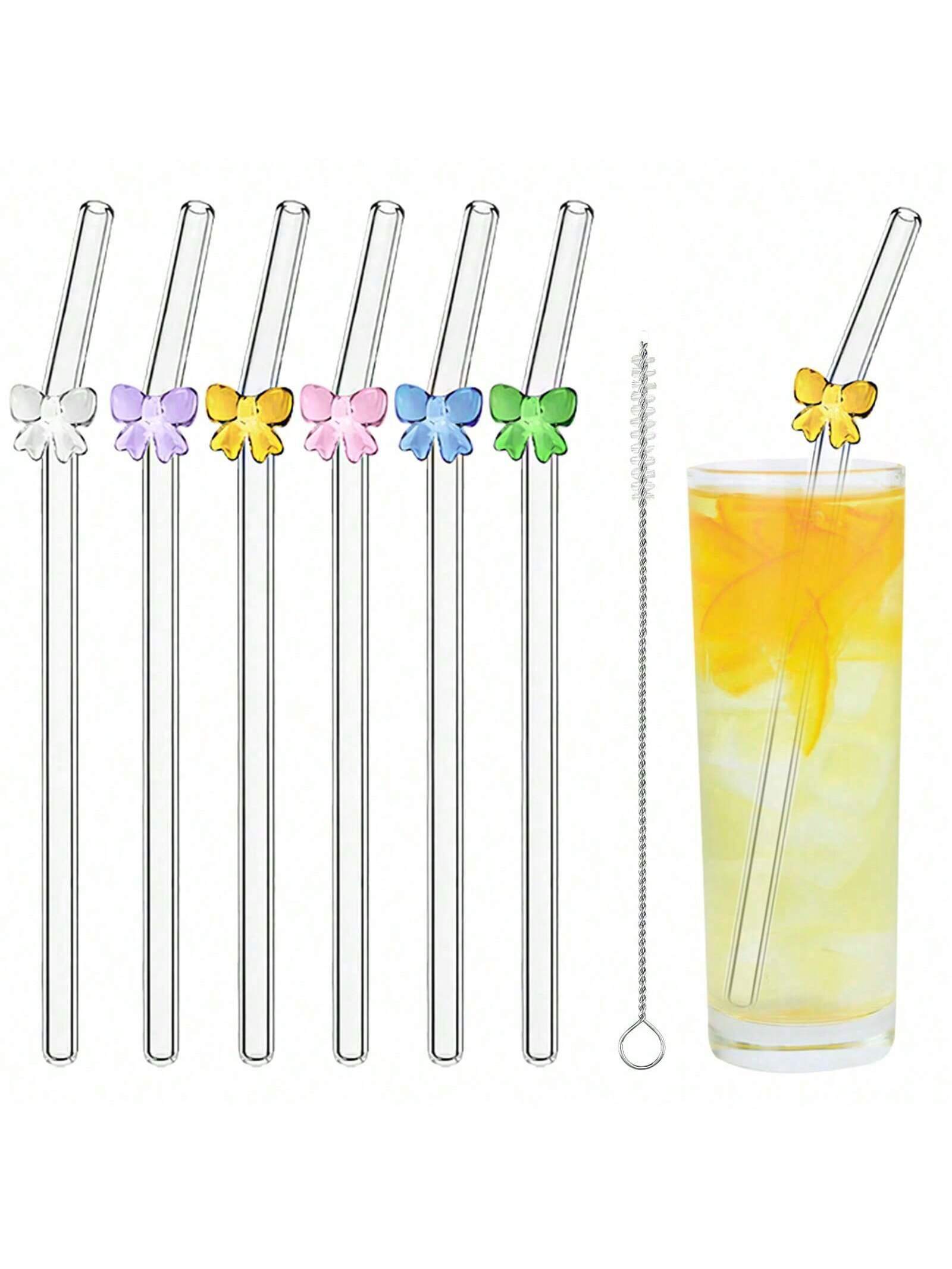 7PCS Reusable bow Glass Straws - огляд і ціна Espresso Shot Glass